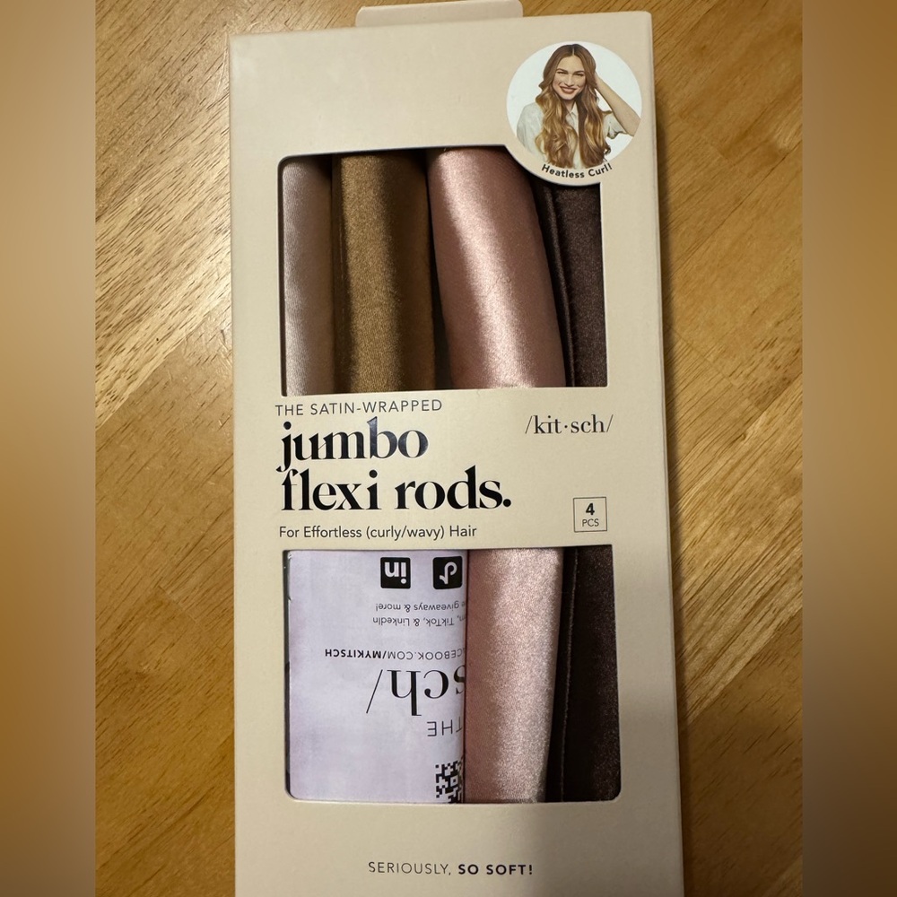 Kitsch Satin-Wrapped Flexi Rods in Brown and Pink